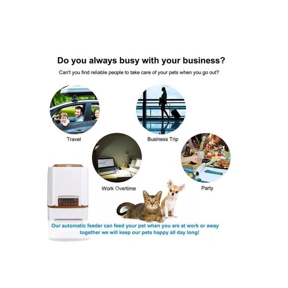 Westlink 6L Automatic Pet Feeder Food Dispenser Cat Dog Voice Recorder and Timer - Picture 5 of 11